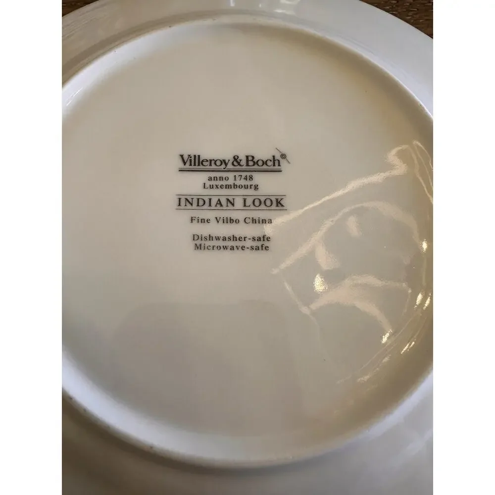 2 Villeroy & Boch Plates 8 1/4” Luxembourg Geometric Border Dinner Salad Dessert